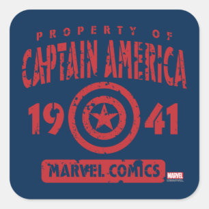Sticker Carré Propriété de Captain America