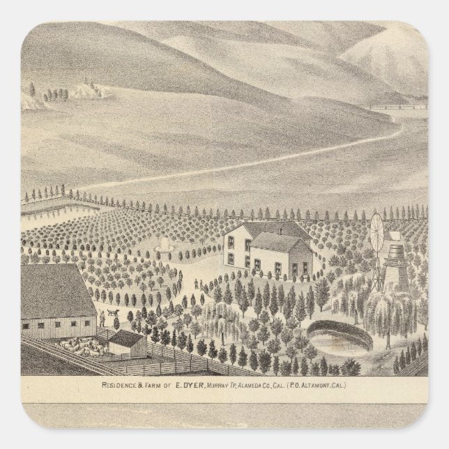 Sticker Carré Propriétés Dyer, Hupers (Devant)