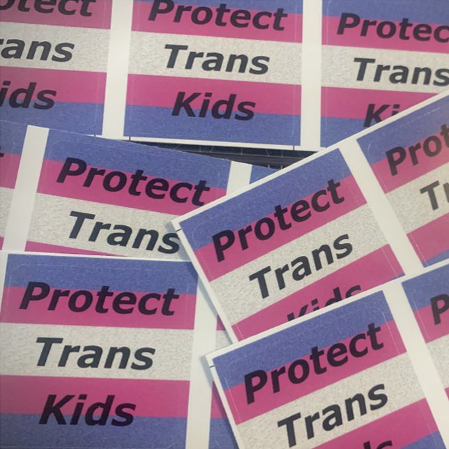 Sticker Carré Protéger l'autocollant Trans Kids (Créateur téléchargé)