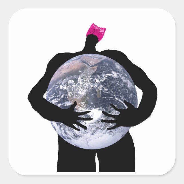 Sticker Carré Protéger notre Terre (Devant)