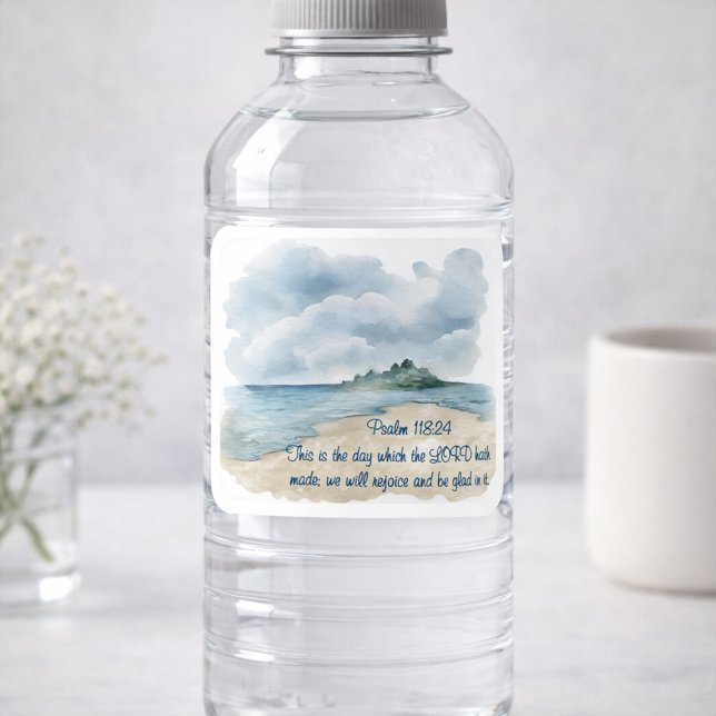 Sticker Carré Psalm The Day Cloudy Beach Scene (Créateur téléchargé)