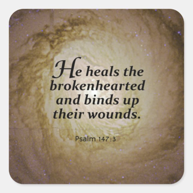 Sticker Carré Psaume 147:3 (Devant)