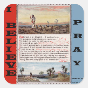 Sticker Carré Psaume 23 Le Seigneur est mon chevalier berger