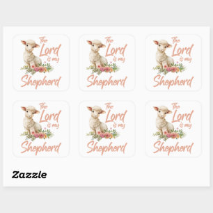 Sticker Carré Psaumes 23 Le Seigneur Est Mon Pasteur Foi Chrétie