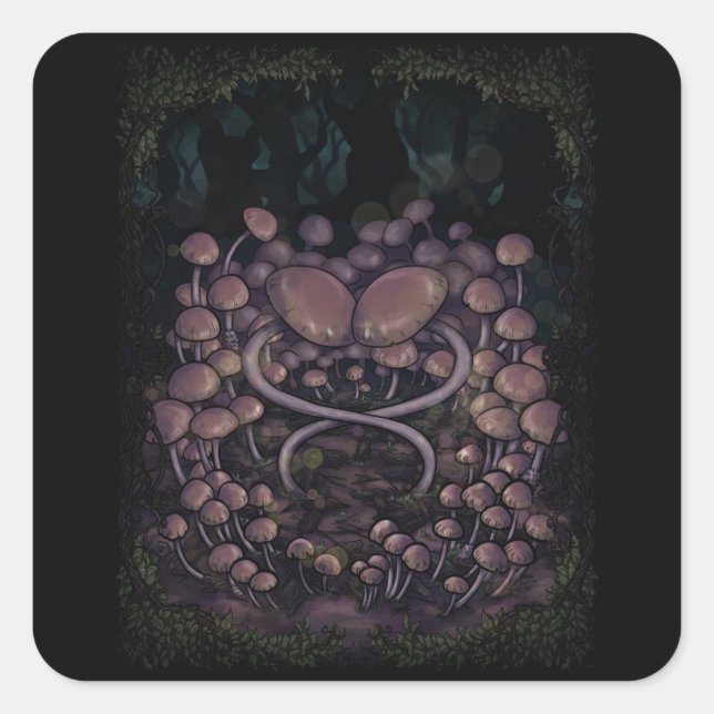 Sticker Carré Psilocybe Allenii (Devant)