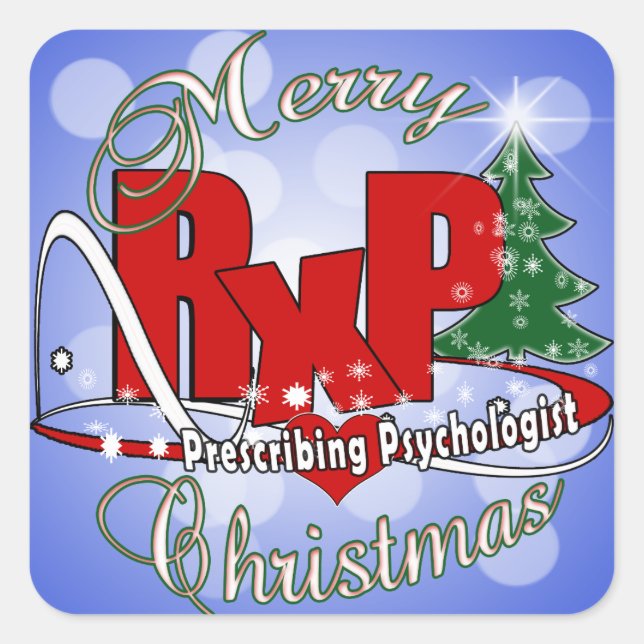 Sticker Carré Psychologue de Noël RxP. (Devant)
