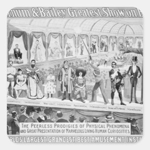 Sticker Carré Publicité d'affiche, 'Le Barnum et Bailey