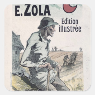 Sticker Carré Publicité par affichage "La Terre" par Emile Zola
