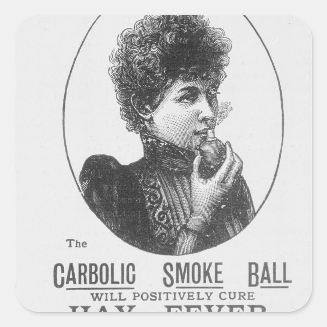 Sticker Carré Publicité pour la boule de fumée carbolique (Devant)