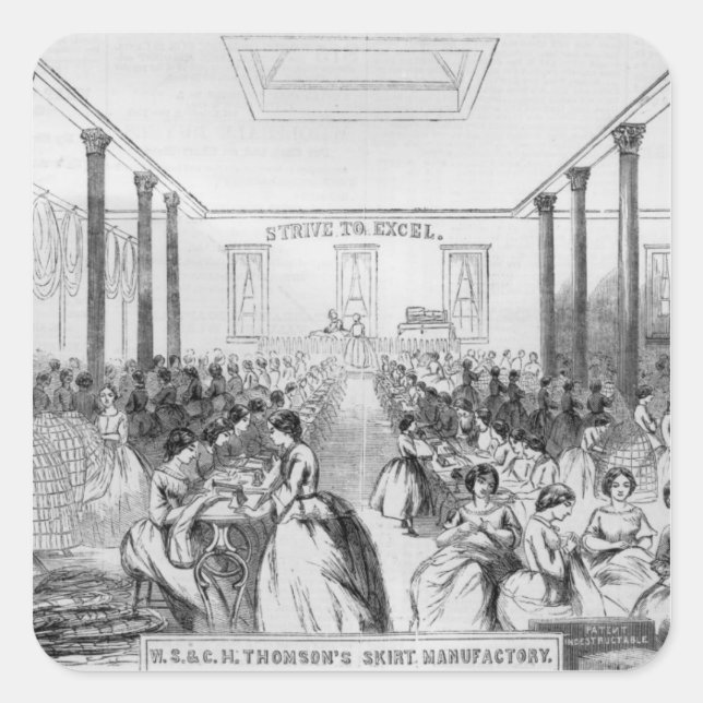 Sticker Carré Publicité pour la fabrication de jupe de Thomson (Devant)
