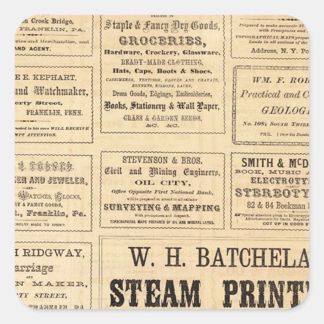 Sticker Carré Publicité pour l'huile (Devant)