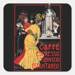 Sticker Carré Publicité vintage Italienne café espresso