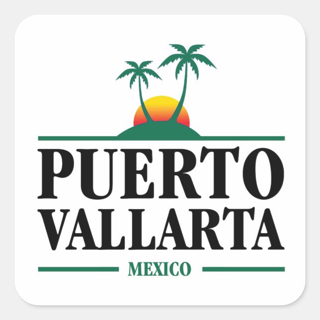 Sticker Carré Puerto Vallarta Mexique (Devant)