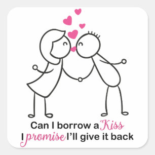 Sticker Carré Puis-je emprunter un modèle Kiss Cuple ?