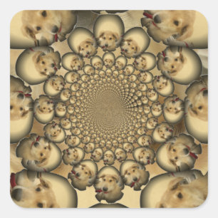 Sticker Carré Puppy Kaleidoscope Art Print