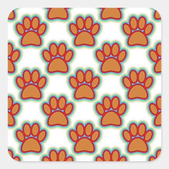 Sticker Carré Puppy Paws (Devant)