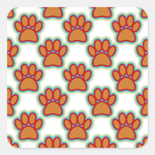 Sticker Carré Puppy Paws