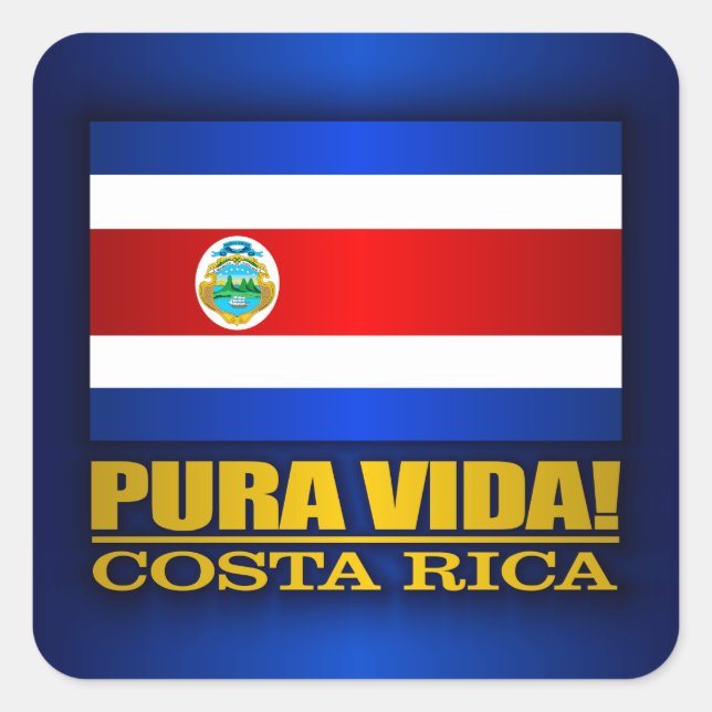 Sticker Carré Pura Vida ! Costa Rica (Devant)