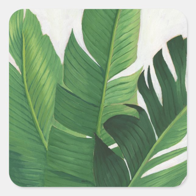 Sticker Carré Pura Vida - Feuilles tropicaux (Devant)