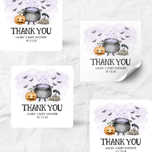 Sticker Carré Purple Baby prépare une Baby Shower Halloween