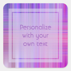 Sticker Carré Purple Bokeh Plaid Texte personnalisé
