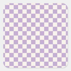 Sticker Carré Purple Check, Checkerboard Pattern, Checkered