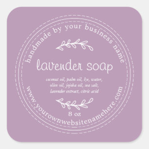 Sticker Carré Purple de savon de lavande artisanale
