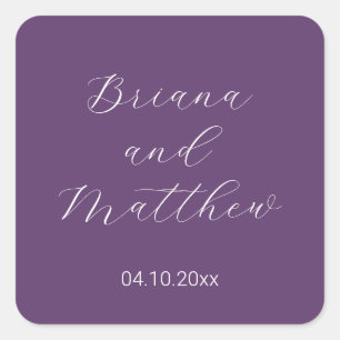Sticker Carré Purple de script minimaliste