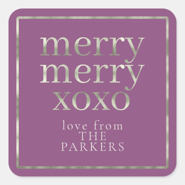 Sticker Carré Purple Green Merry Merry XOXO ID1009 (Devant)