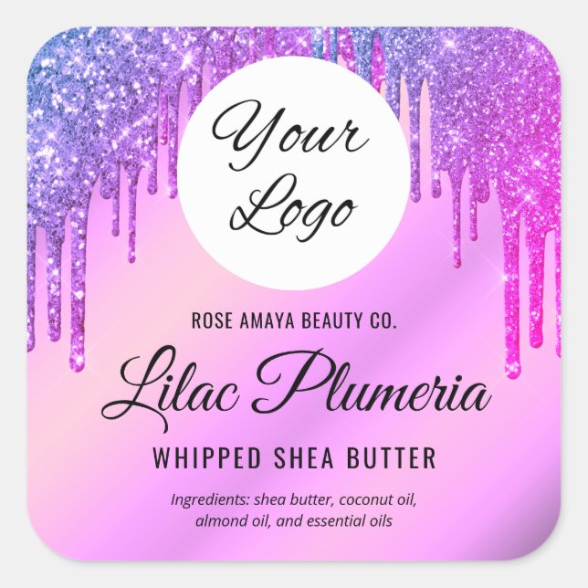 Sticker Carré Purple Parties scintillant Éclairage Drivers Beaut (Devant)