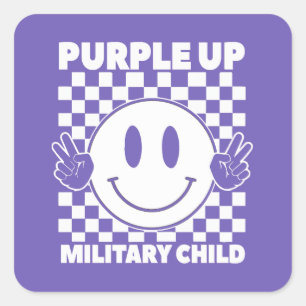 Sticker Carré Purple Up For Military Kids Military Child Mois