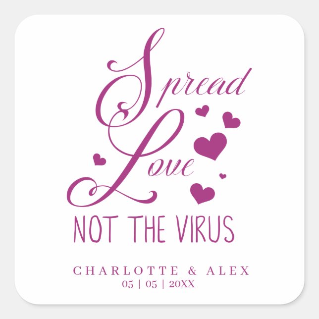 Sticker Carré Purple Whimsical Motivational Quote Covid Wedding (Devant)