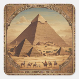Sticker Carré Pyramides de Gizeh