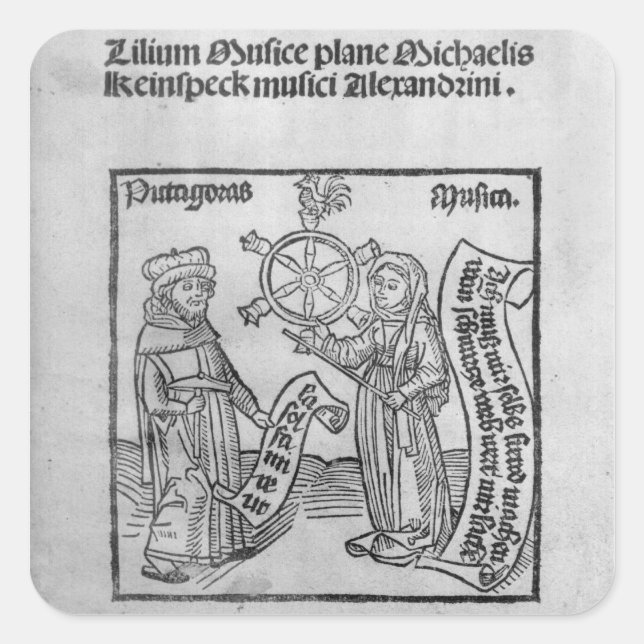 Sticker Carré Pythagore et Musique (Devant)