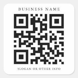 Sticker Carré QR Code Business noir et blanc