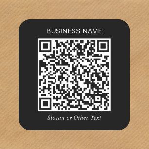 Sticker Carré QR Code promotionnel noir