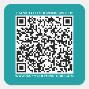 Sticker Carré QR Code Site pour petites entreprises Viridian Gre