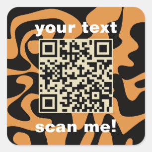 Sticker Carré QR Code Tan Brown Et Noir Lumineux Carré Moderne