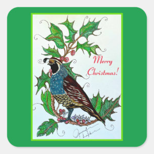 Sticker Carré Quail à Holly