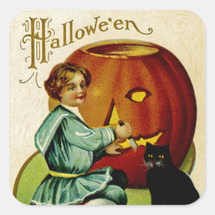 Sticker Carré Quand les sorcières abondent à Halloween