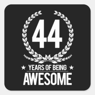 Sticker Carré quarante-quatrième Anniversaire (44 ans d'être