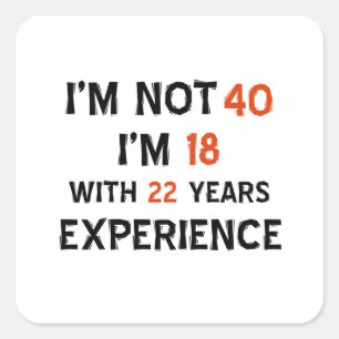 Sticker Carré quarantième conceptions d'anniversaire
