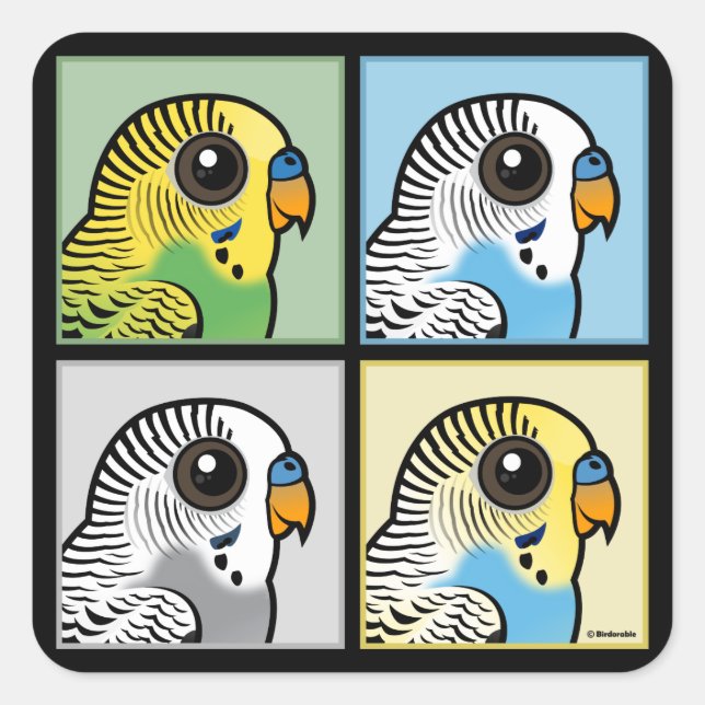 Sticker Carré Quatre boucles de couleurs (Devant)