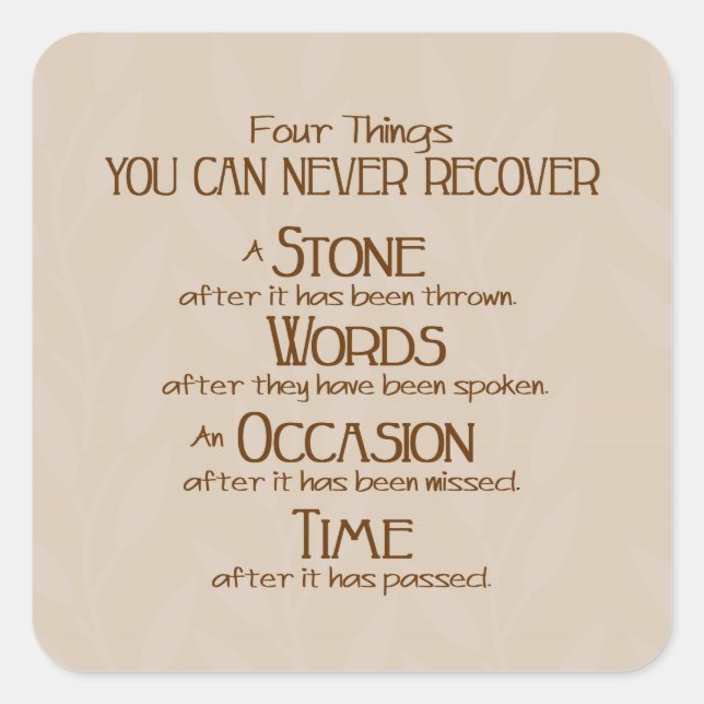 Sticker Carré Quatre choses (Devant)