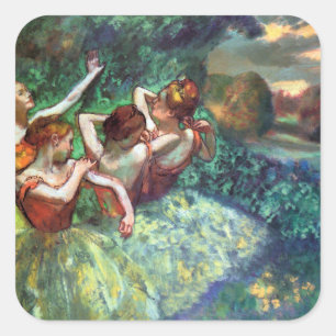 Sticker Carré Quatre danseurs par Degas