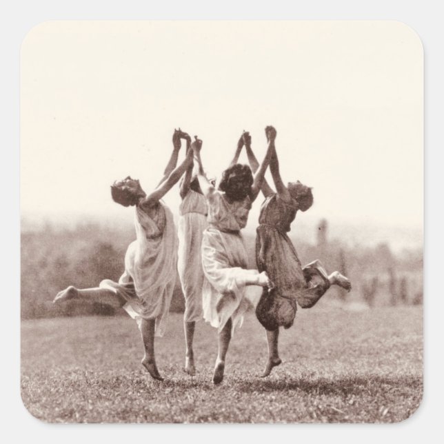 Sticker Carré Quatre Sorcières Dansant Par Monte Verita (Devant)