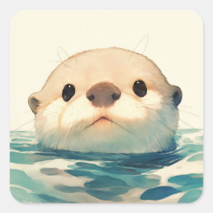 Sticker Carré Que fais-tu, loutre ?