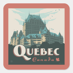 Sticker Carré Québec Canada   Château Frontenac