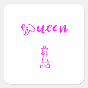 Sticker Carré Queen - La pièce la plus puissante aux échecs