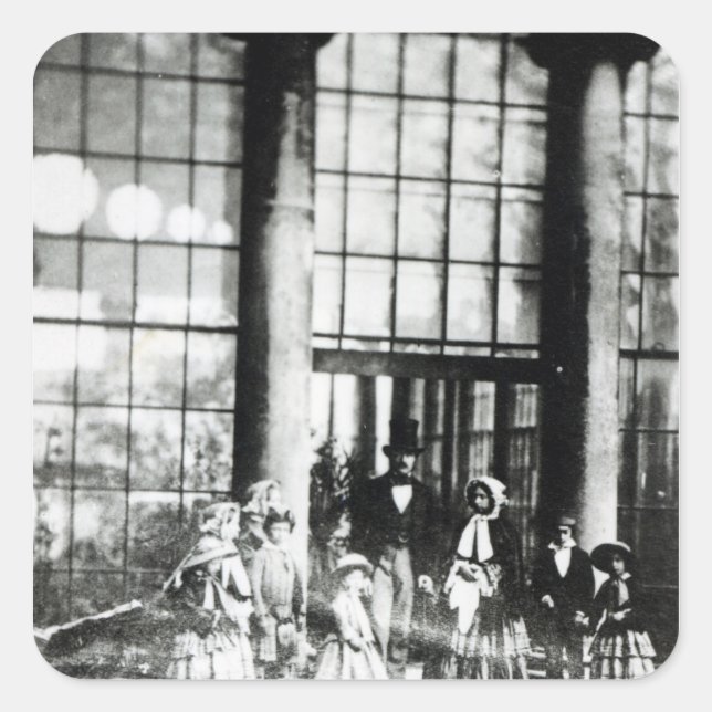 Sticker Carré Queen Victoria et Prince Albert avec leur (Devant)